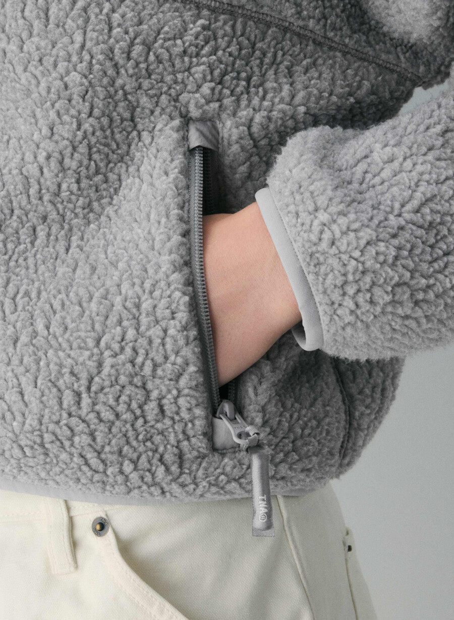 polartec thermal pro hi-hip zip-hettegenser med glidelås heather athletic grey