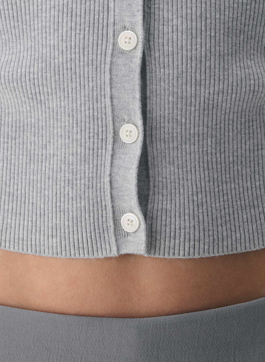 golightly ermeløs cardigan - wonder yarn heather chrome
