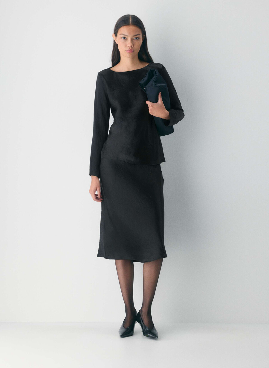 hastings satengbluse svart