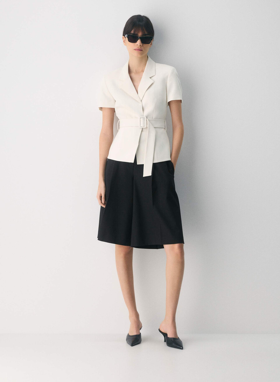 brynn jakke - sway crepe vintage hvit