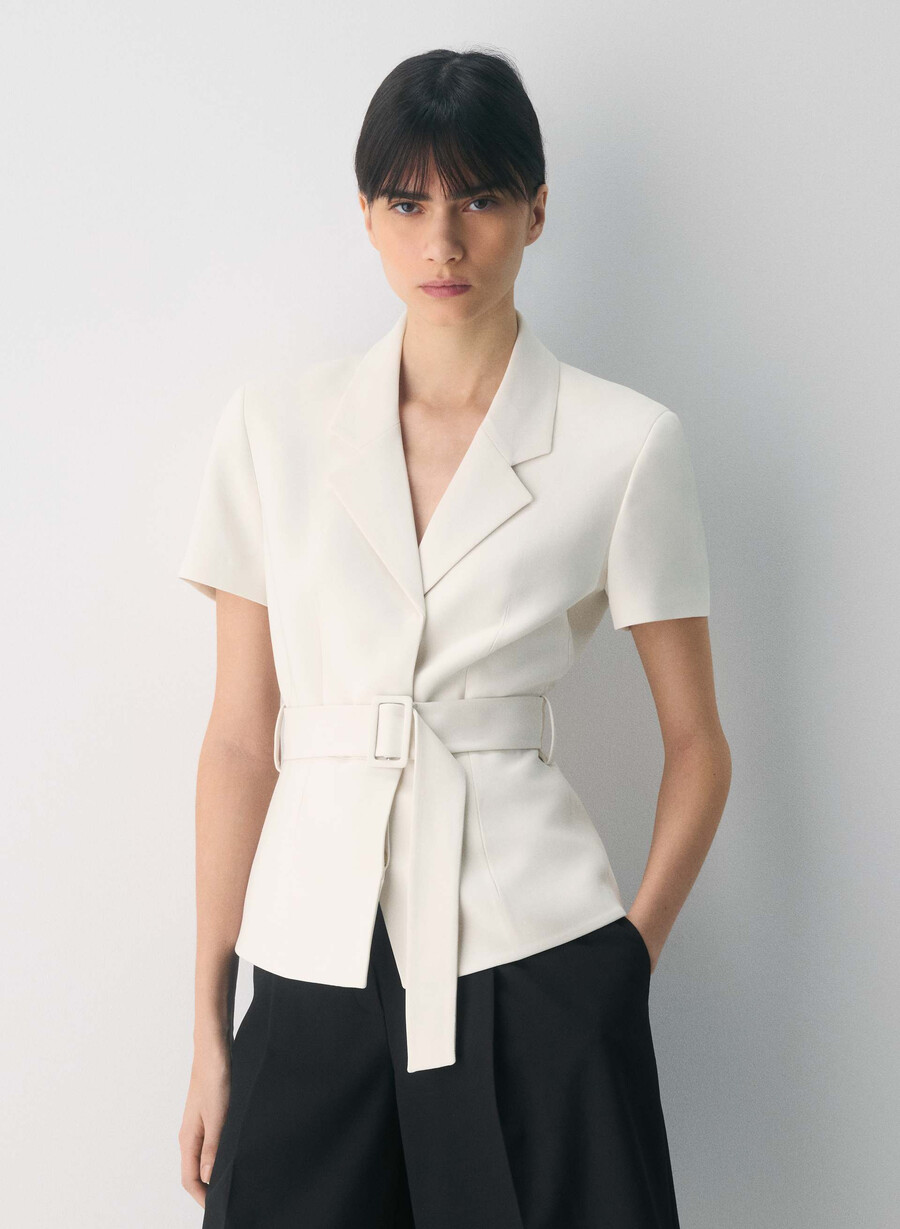 brynn jakke - sway crepe vintage hvit