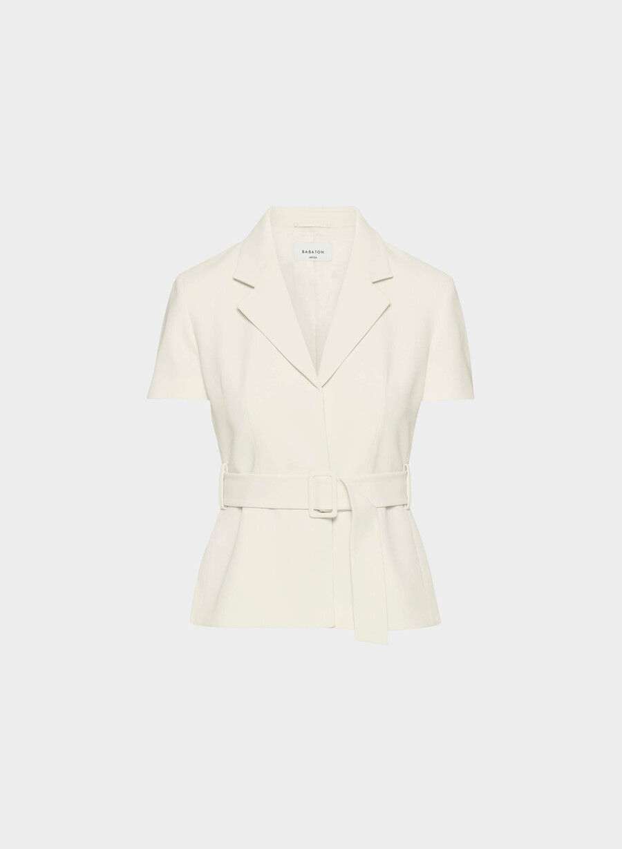 brynn jakke - sway crepe vintage hvit