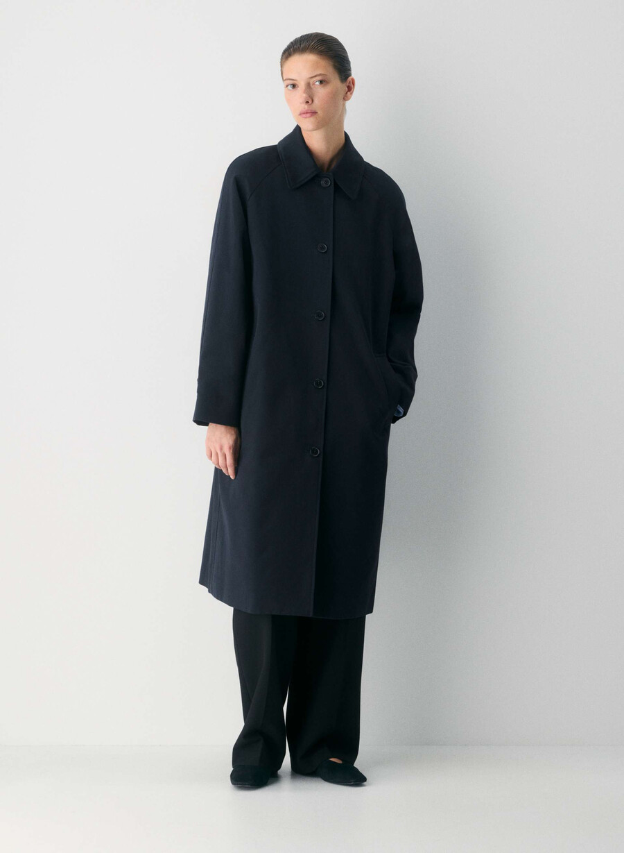 regent trench coat - rich twill mØrk nattsblÅ