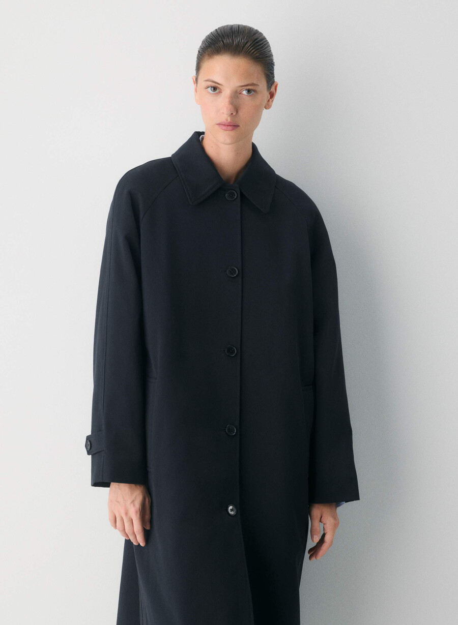 regent trench coat - rich twill mØrk nattsblÅ