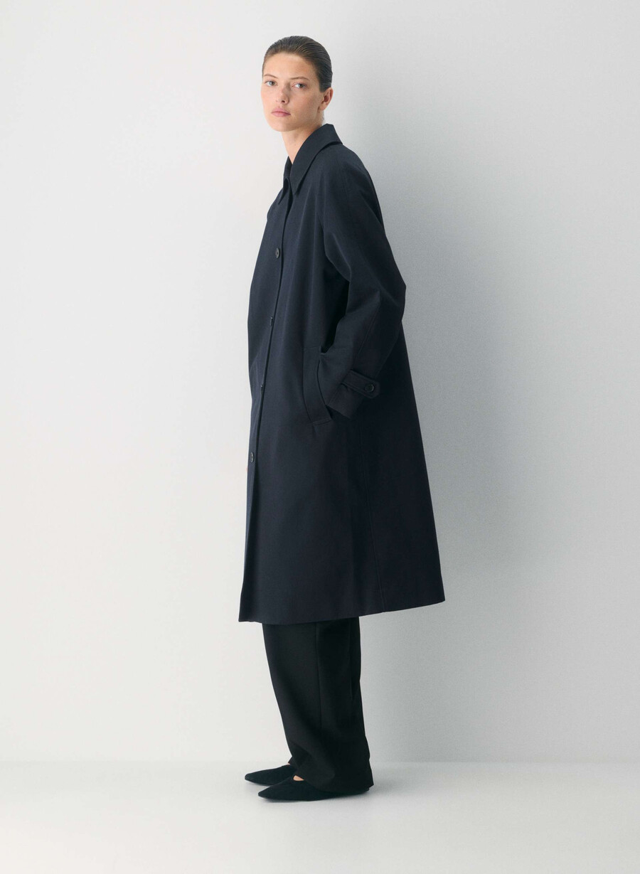 regent trench coat - rich twill mØrk nattsblÅ