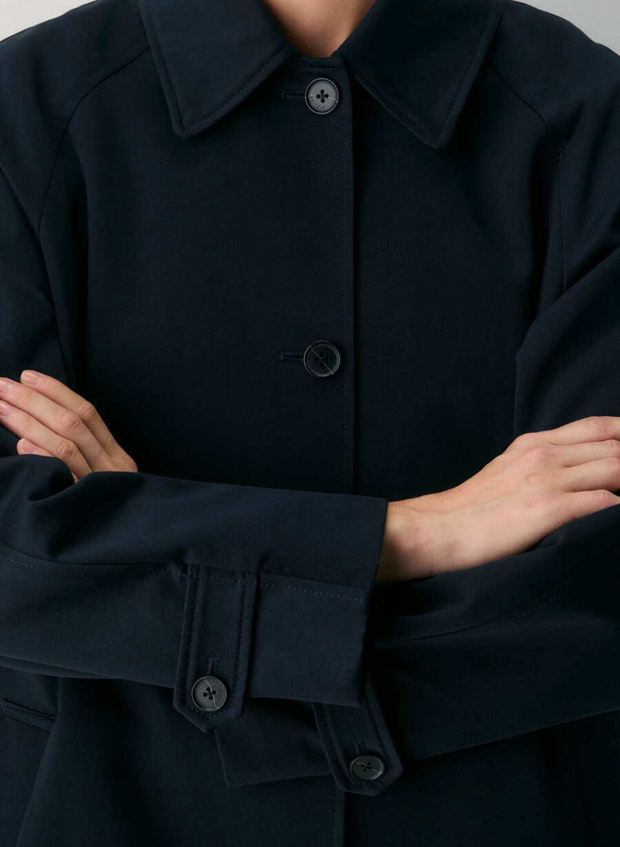 regent trench coat - rich twill mØrk nattsblÅ