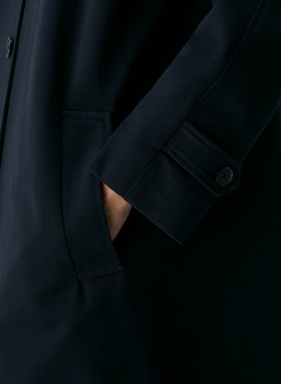 regent trench coat - rich twill mØrk nattsblÅ
