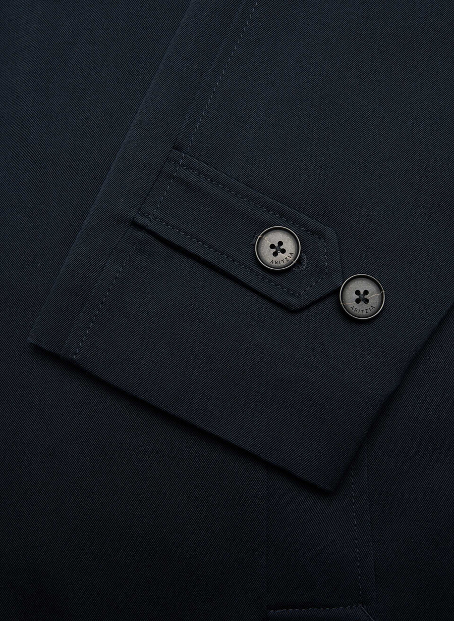 regent trench coat - rich twill mØrk nattsblÅ