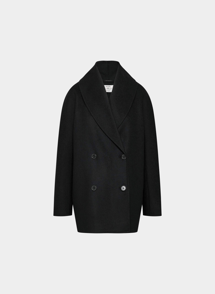 mezzanine double-faced coat - luxe rewool svart