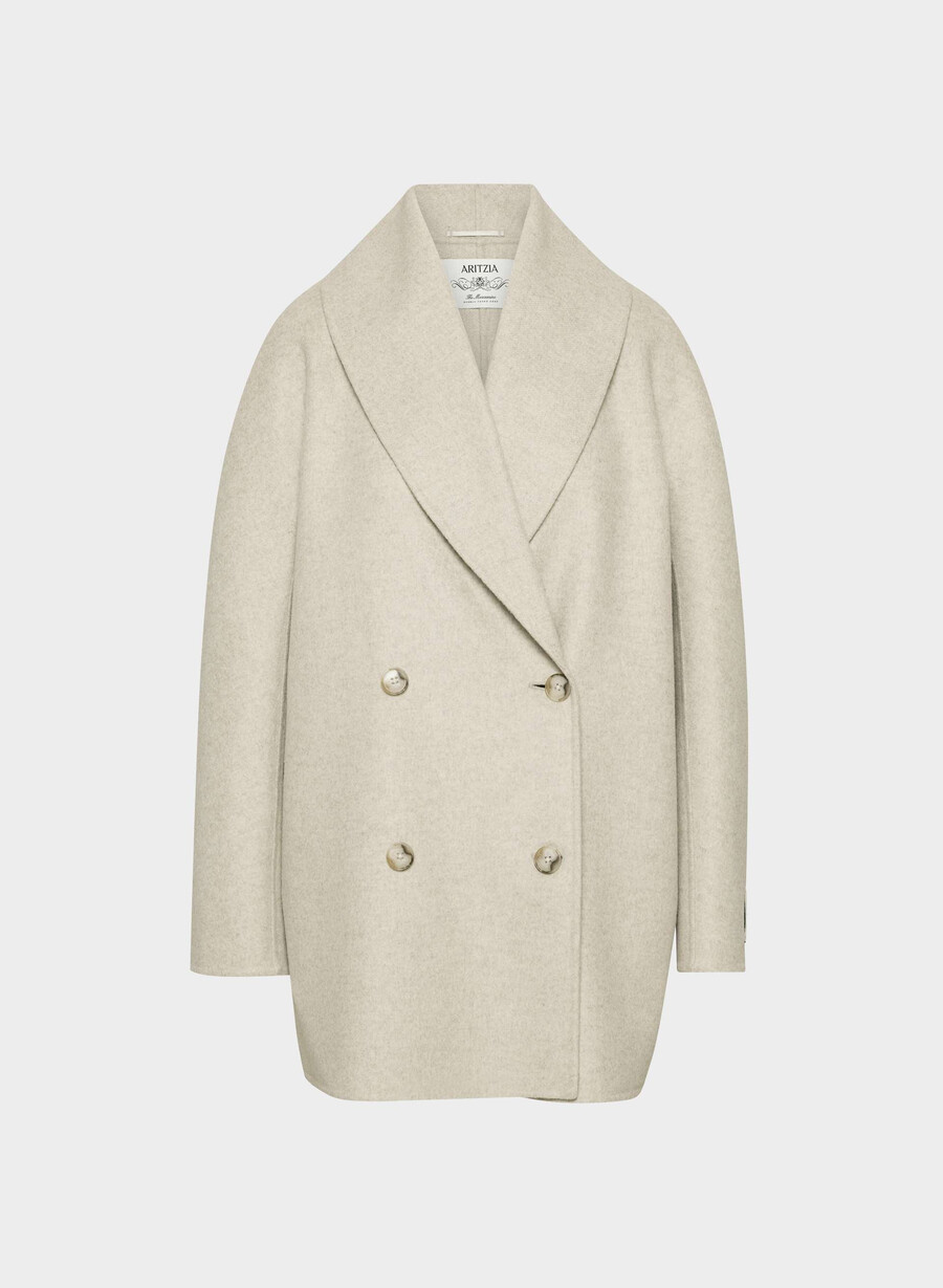 mezzanine double-faced coat - luxe rewool heather matte pearl
