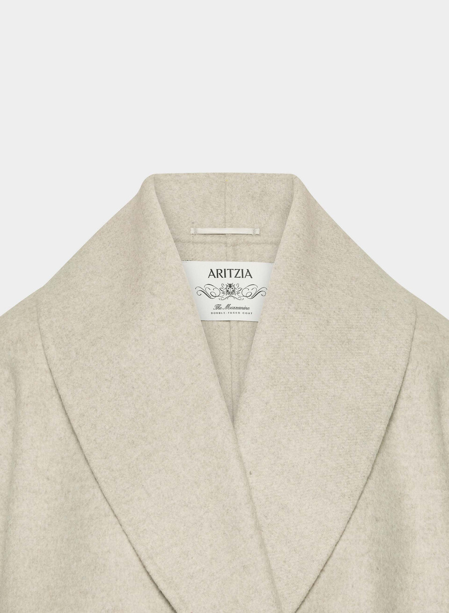 mezzanine double-faced coat - luxe rewool heather matte pearl