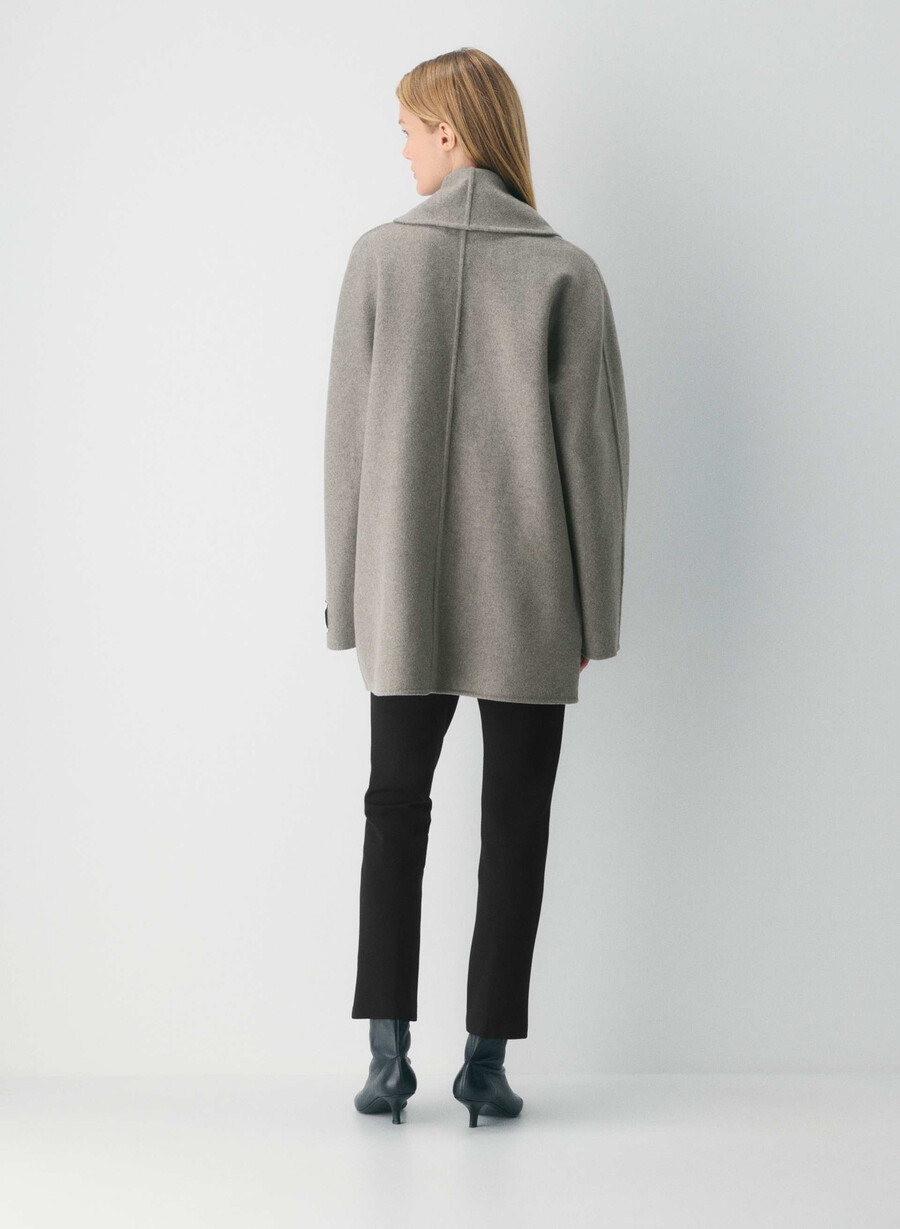 mezzanine double-faced coat - luxe rewool heather matte pearl