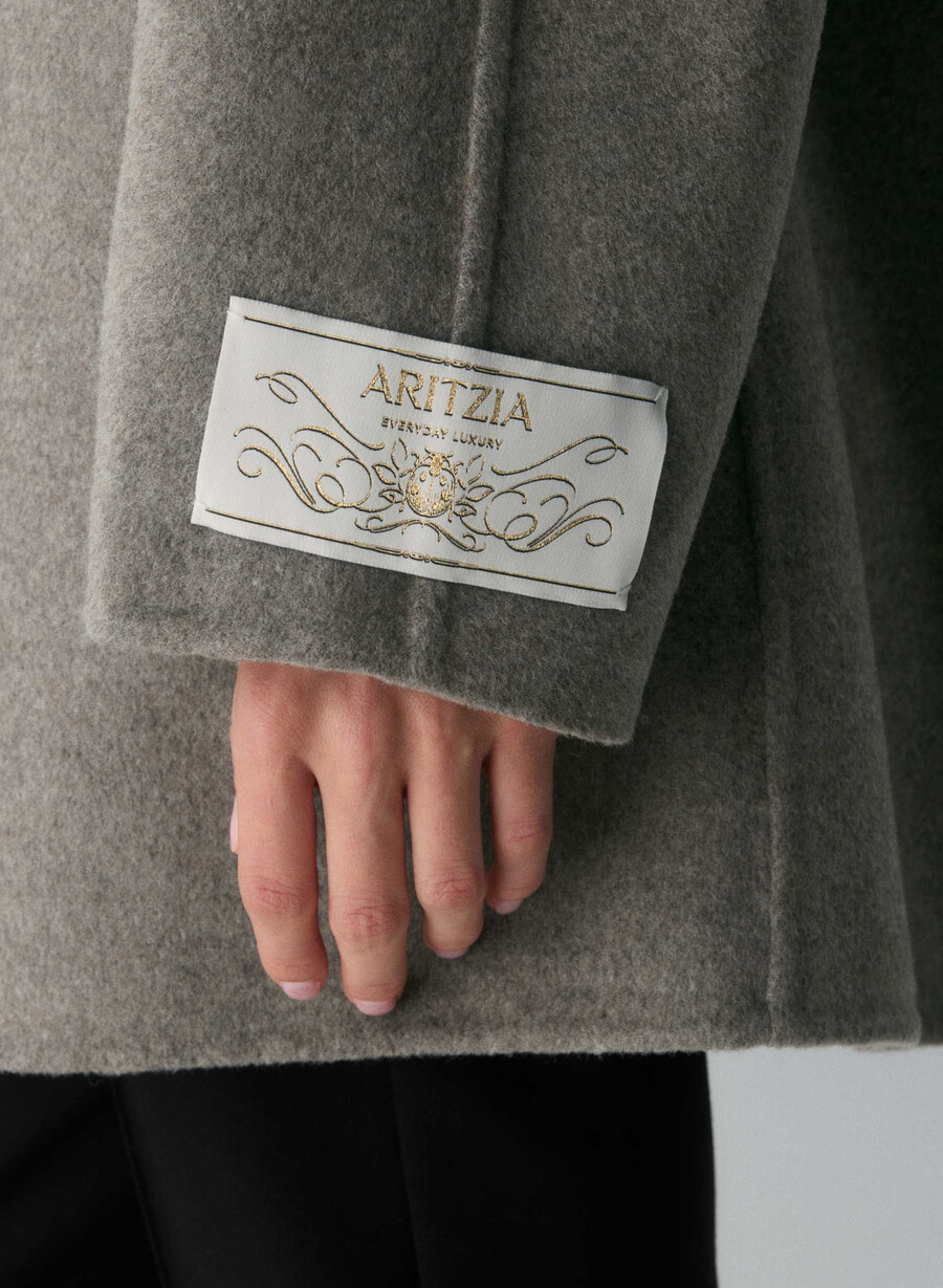 mezzanine double-faced coat - luxe rewool heather matte pearl