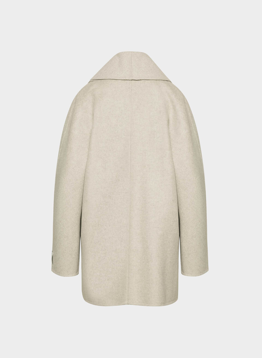 mezzanine double-faced coat - luxe rewool heather matte pearl