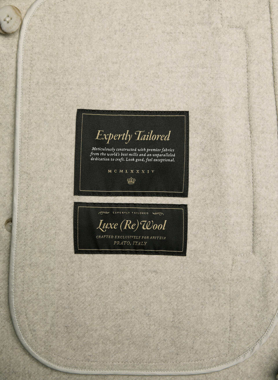 mezzanine double-faced coat - luxe rewool heather matte pearl