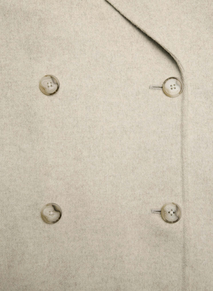 mezzanine double-faced coat - luxe rewool heather matte pearl
