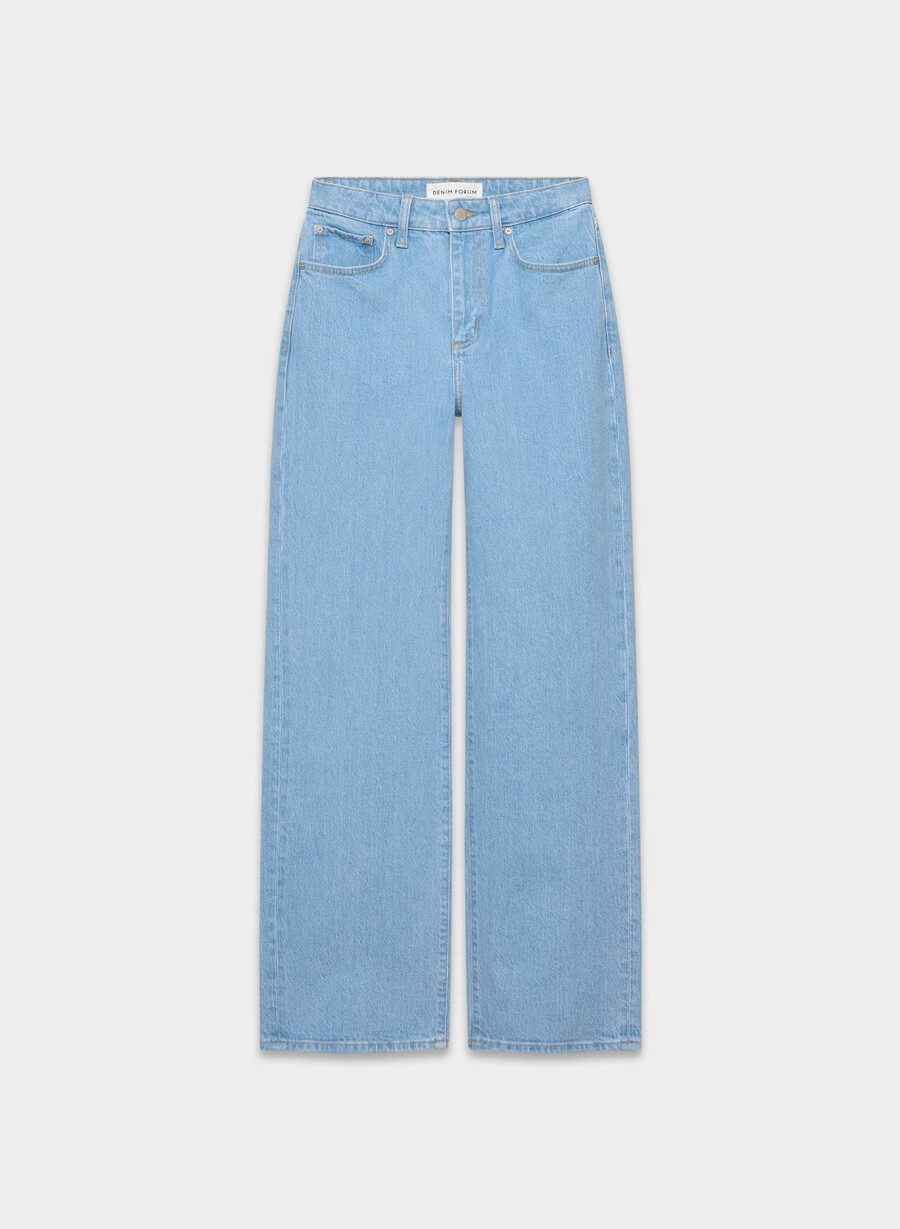 denim forum remy høy-rise brede jeans ekte super lys blå