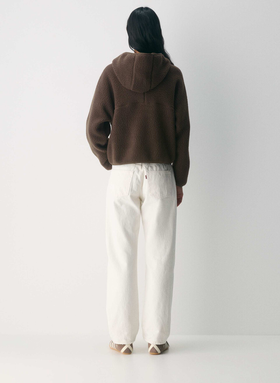 polartec thermal pro hettegenser med halv glidelås rich mocha brun