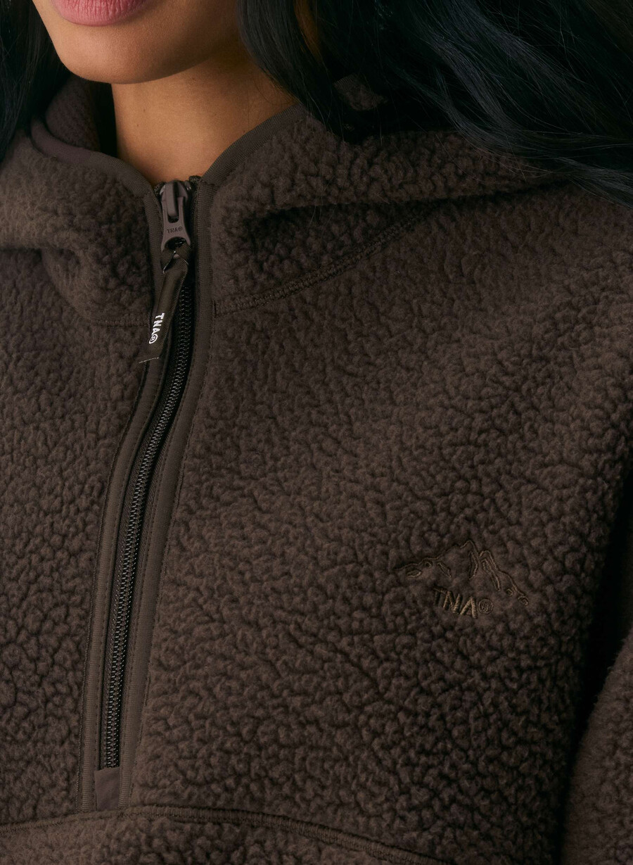 polartec thermal pro hettegenser med halv glidelås rich mocha brun