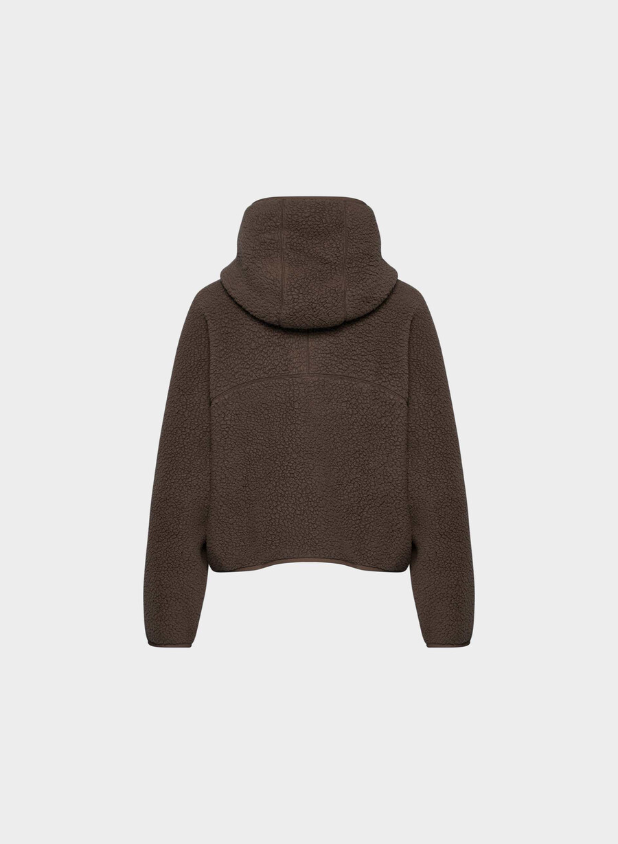 polartec thermal pro hettegenser med halv glidelås rich mocha brun