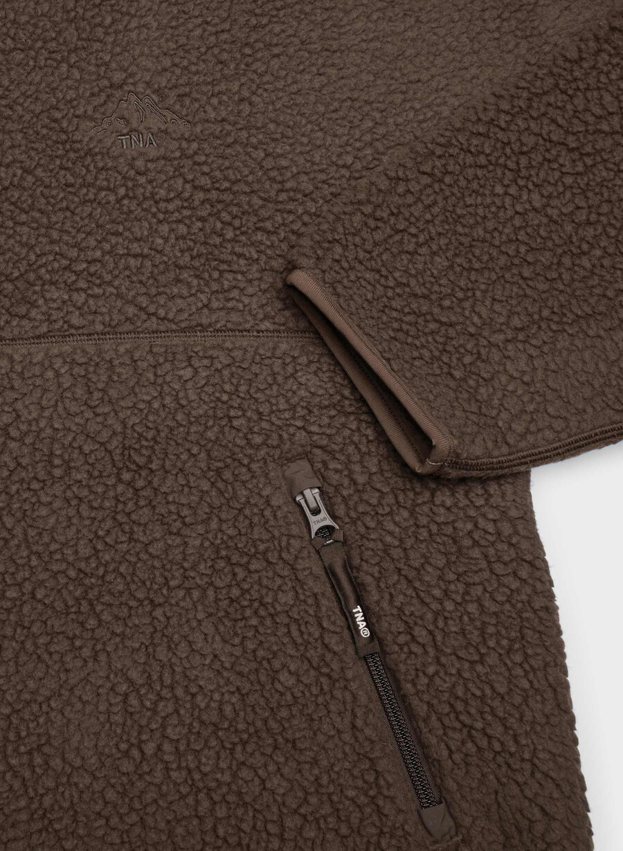polartec thermal pro hettegenser med halv glidelås rich mocha brun