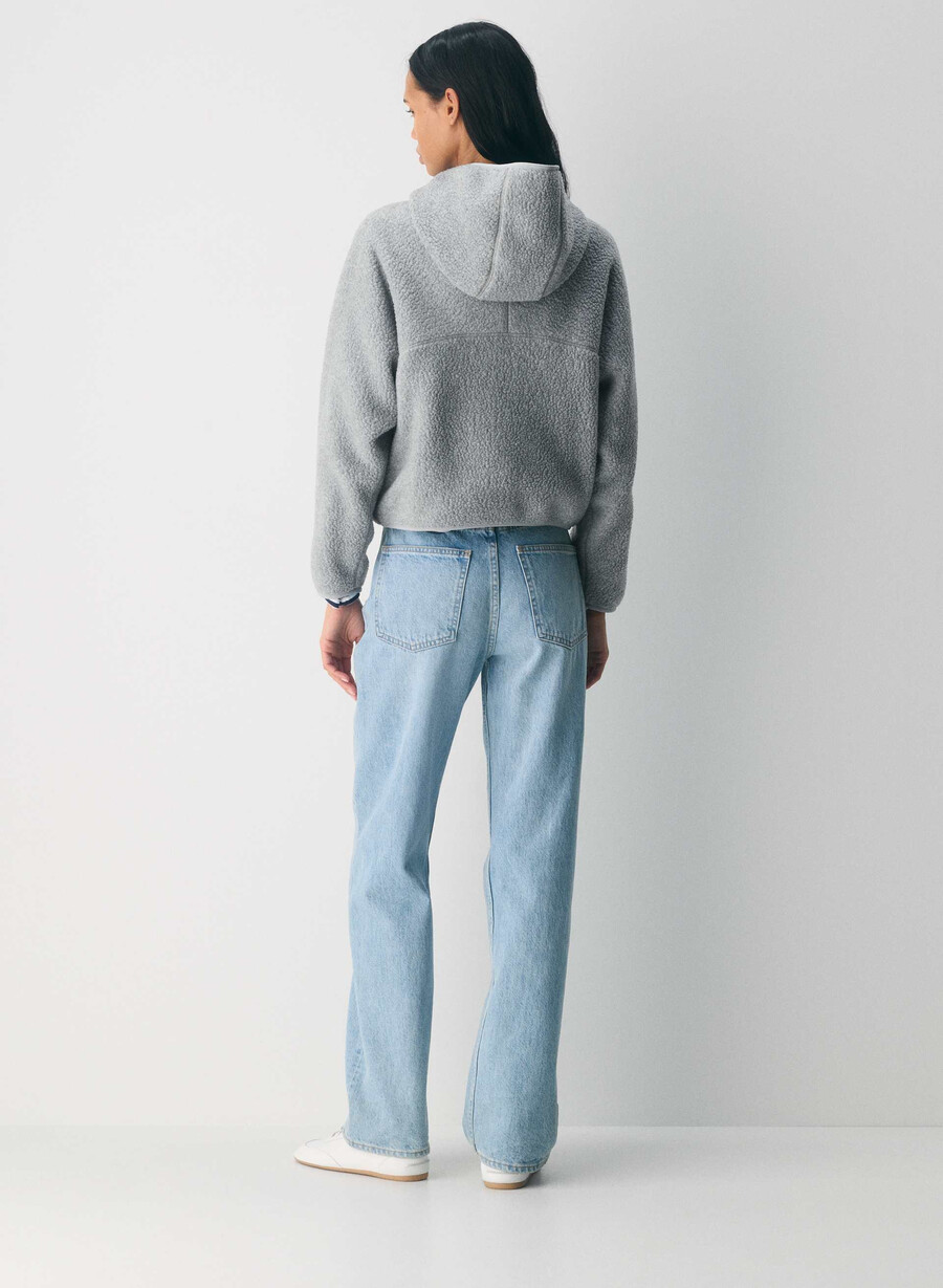 polartec thermal pro hettegenser med halv glidelås og høy hofte heather athletic grey