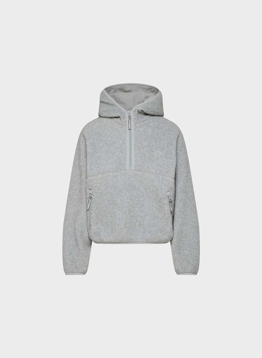 polartec thermal pro hettegenser med halv glidelås og høy hofte heather athletic grey