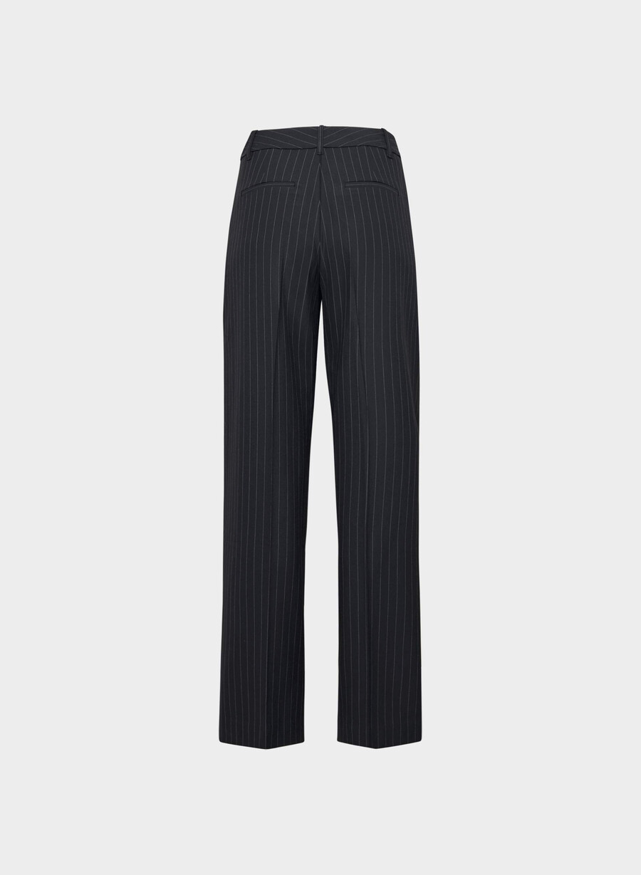 the effortless pant - twill svart stripe dk nt nvyg