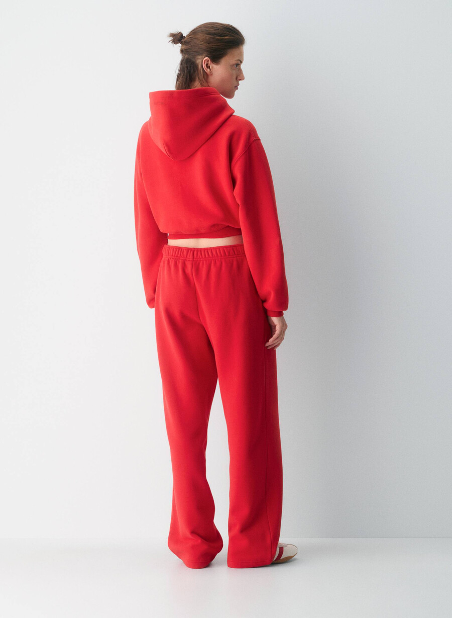 koselig sweatfleece perfect crop hettegenser blinkende rØd