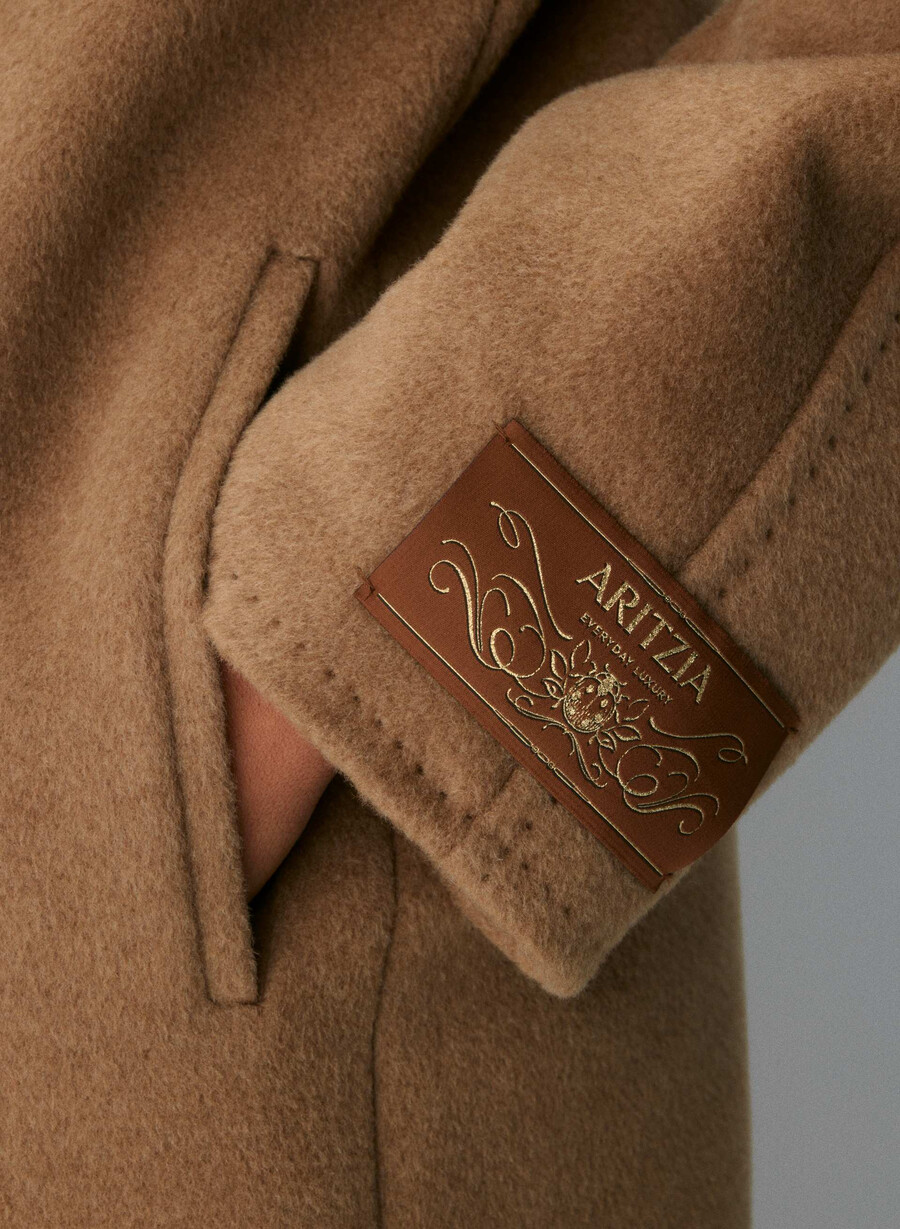 slouch-kåpen - rekamelull cocoa sand