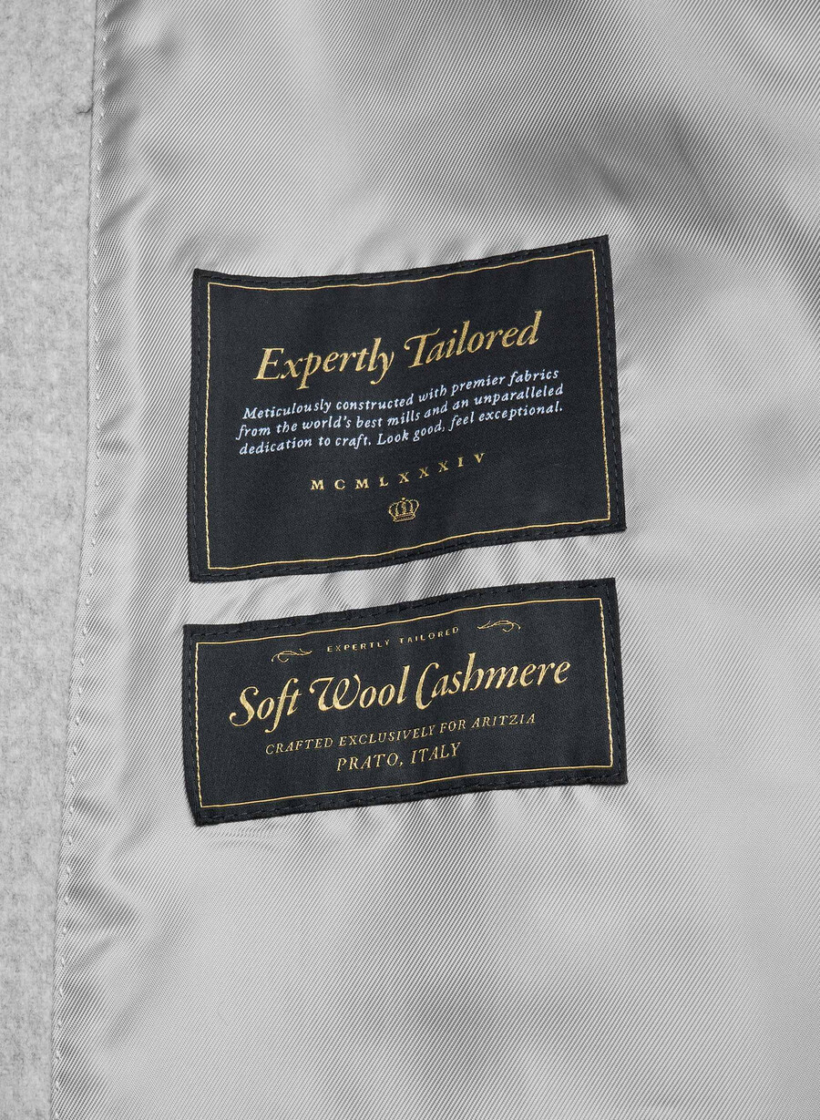 slouch-kåpen - myk ullkasjmir lys grÅ melang
