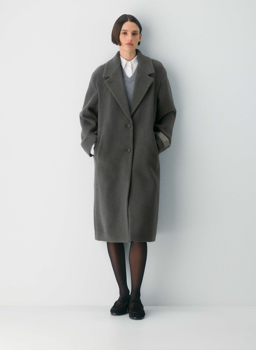 den eneste kåpen - myk ullkasjmir heather charcoal