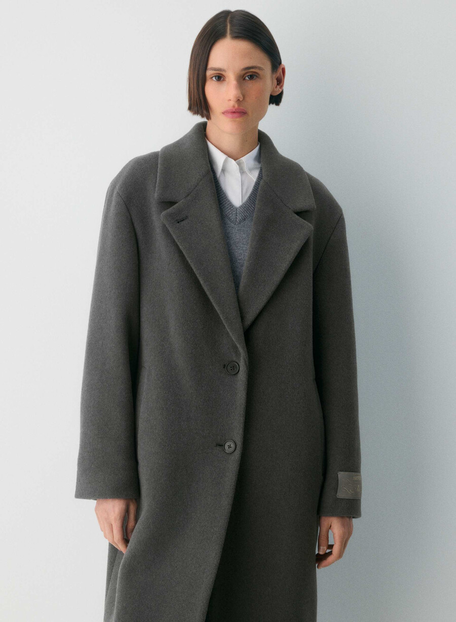 den eneste kåpen - myk ullkasjmir heather charcoal