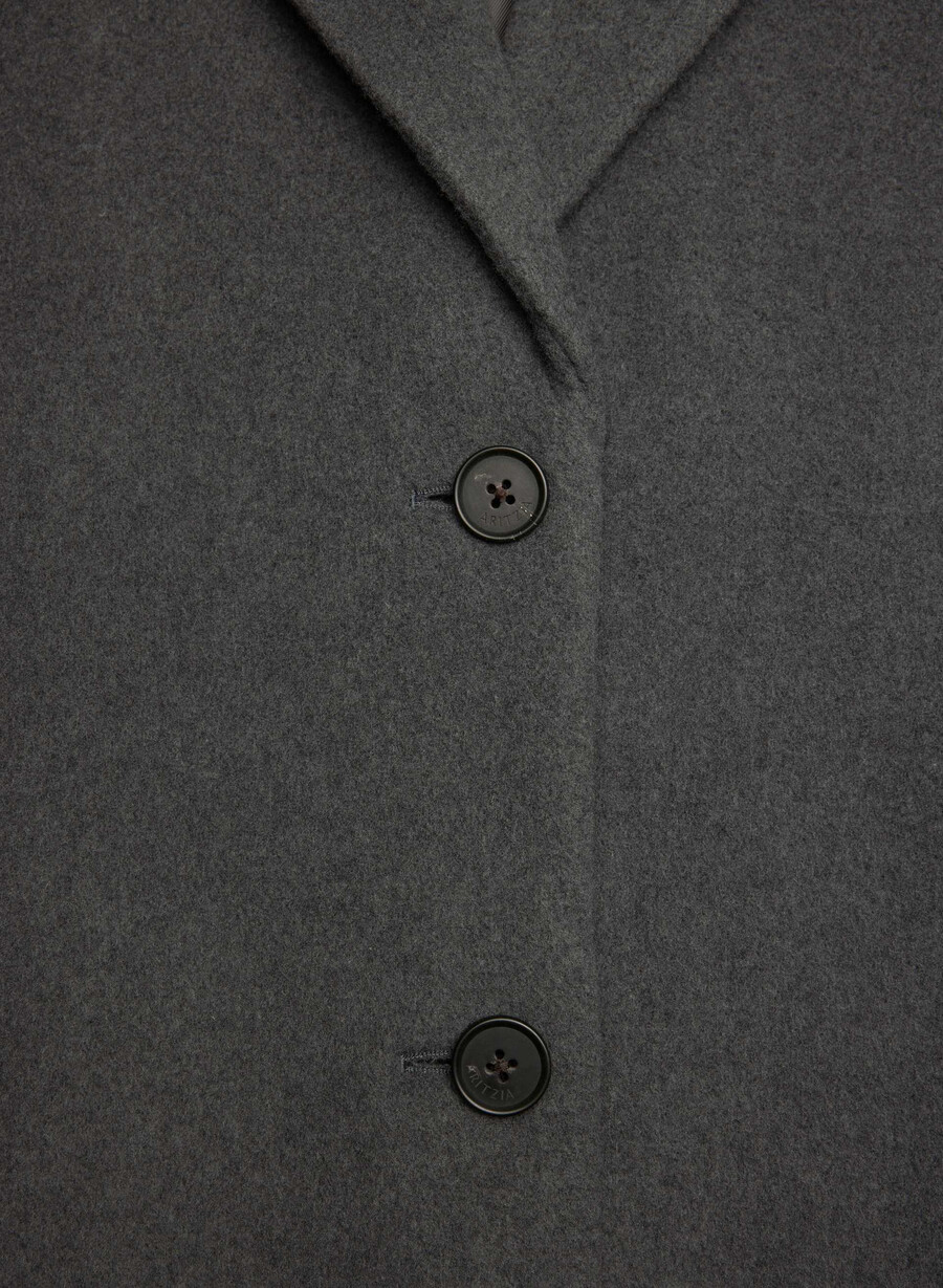den eneste kåpen - myk ullkasjmir heather charcoal