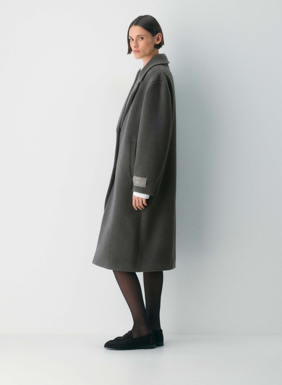 den eneste kåpen - myk ullkasjmir heather charcoal