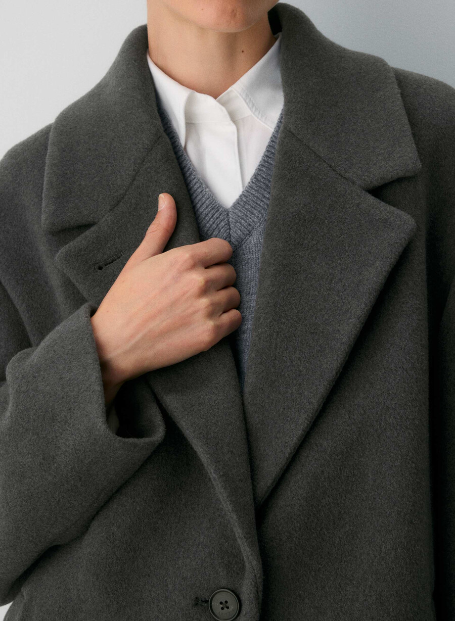 den eneste kåpen - myk ullkasjmir heather charcoal