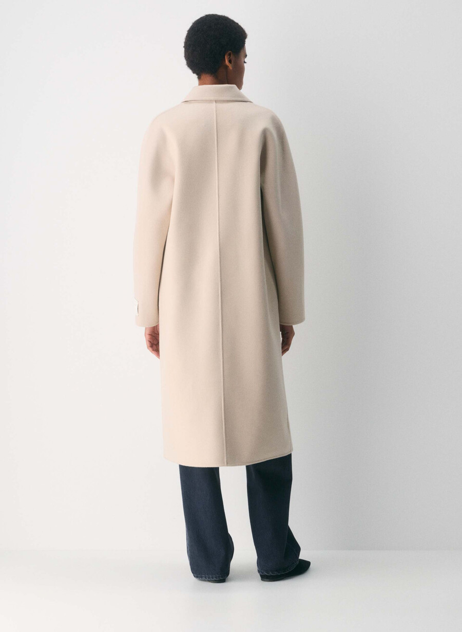 the slouch dobbeltsidig kåpe - luksuriøs rewool marcona beige