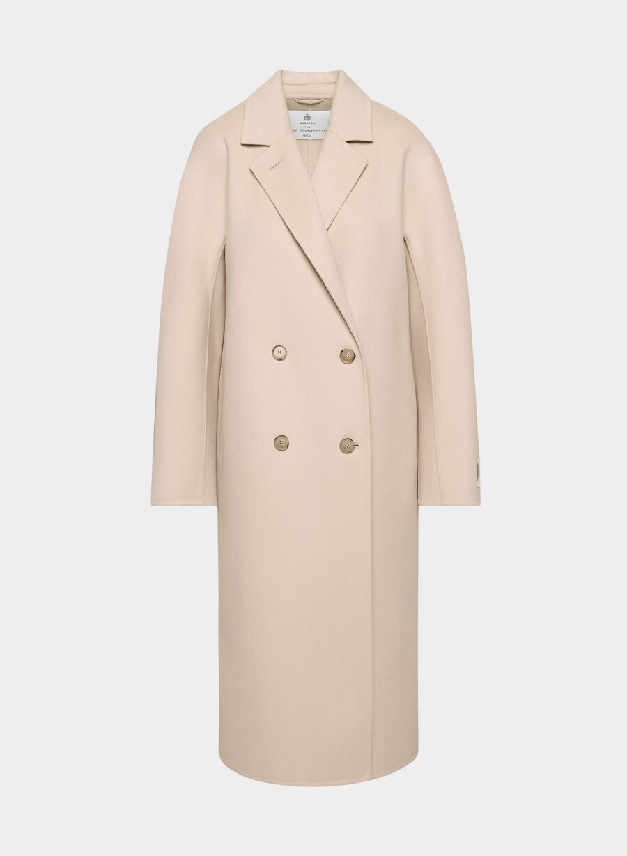 the slouch dobbeltsidig kåpe - luksuriøs rewool marcona beige