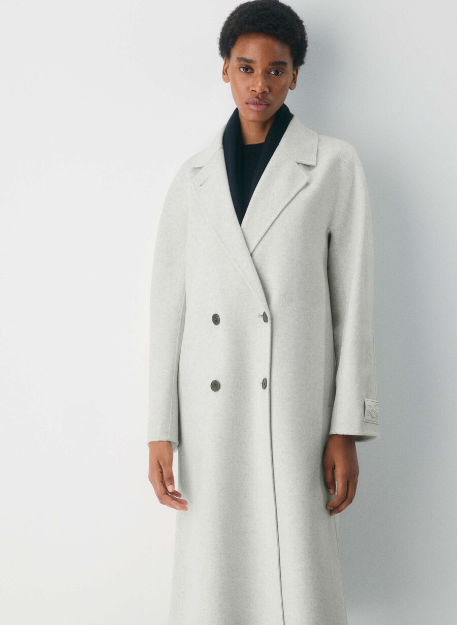 the slouch dobbeltsidig kåpe - luksuriøs rewool heather carrara grey