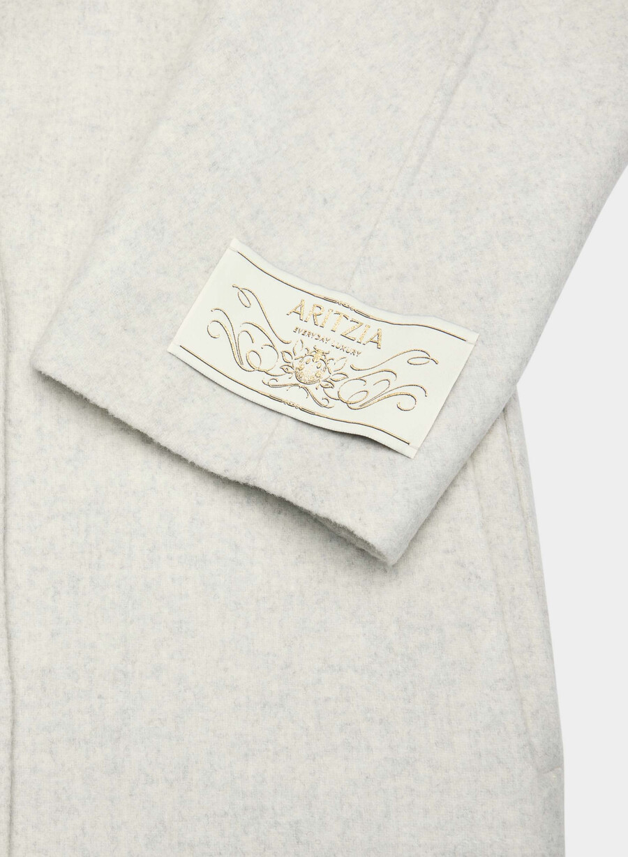 the slouch dobbeltsidig kåpe - luksuriøs rewool heather carrara grey