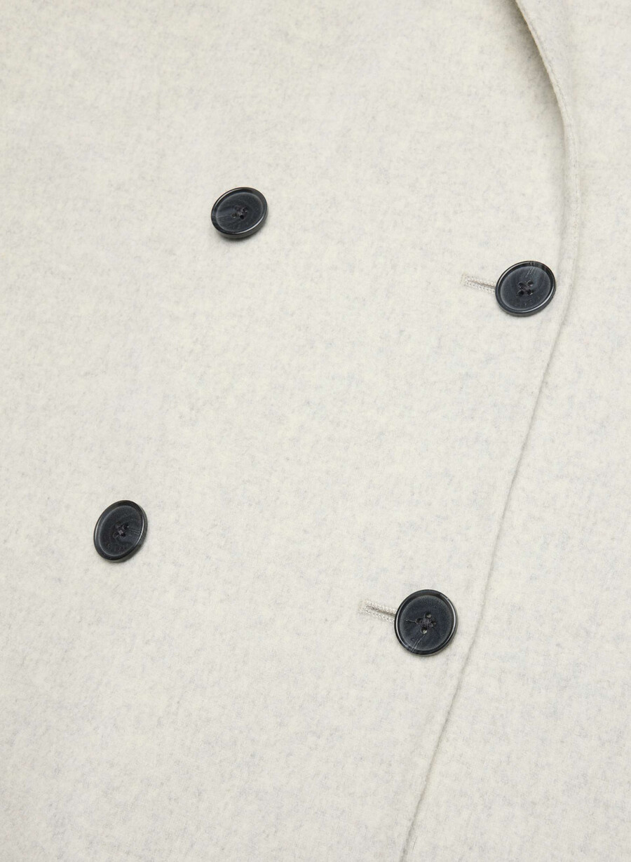 the slouch dobbeltsidig kåpe - luksuriøs rewool heather carrara grey