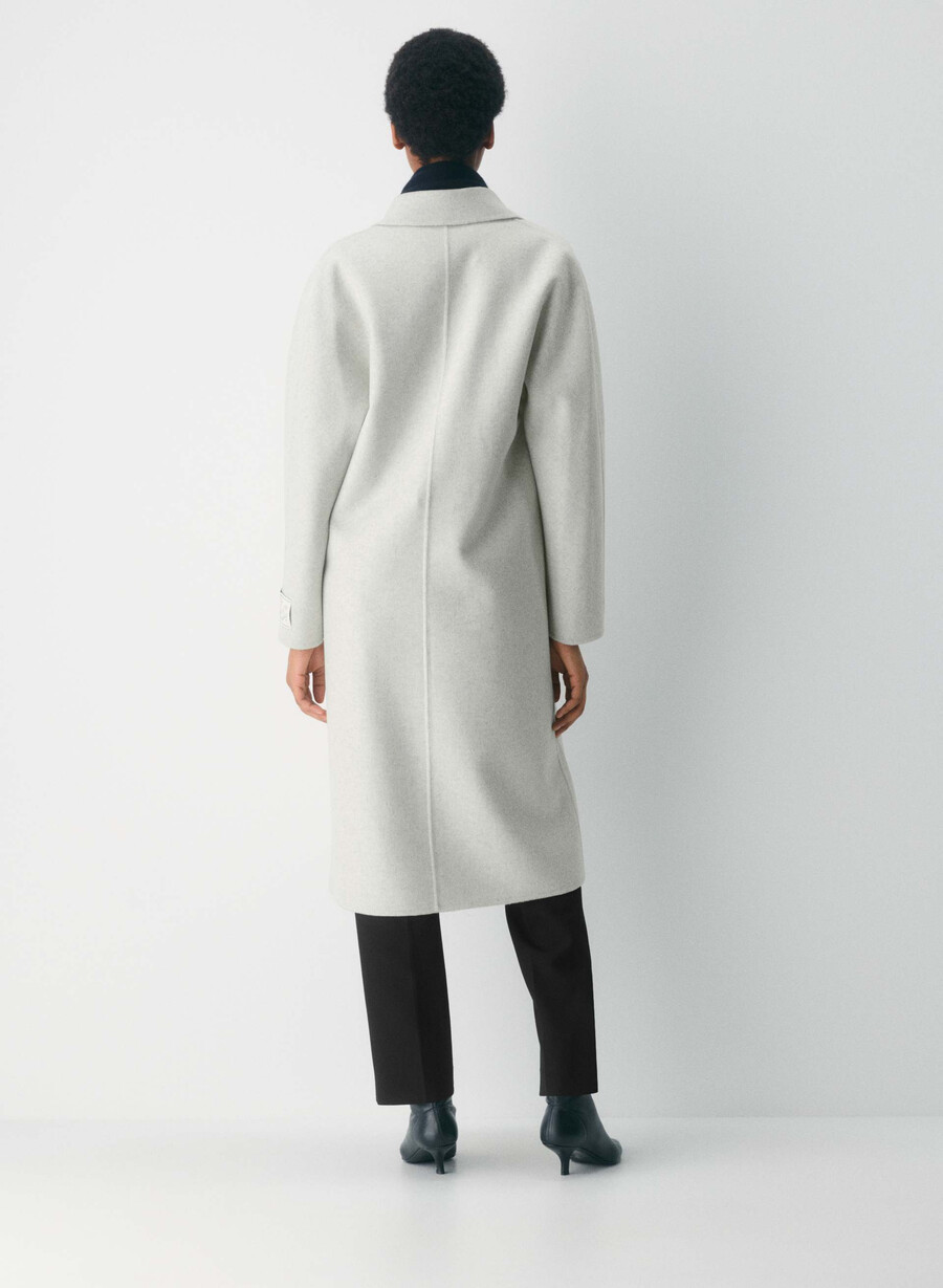 the slouch dobbeltsidig kåpe - luksuriøs rewool heather carrara grey