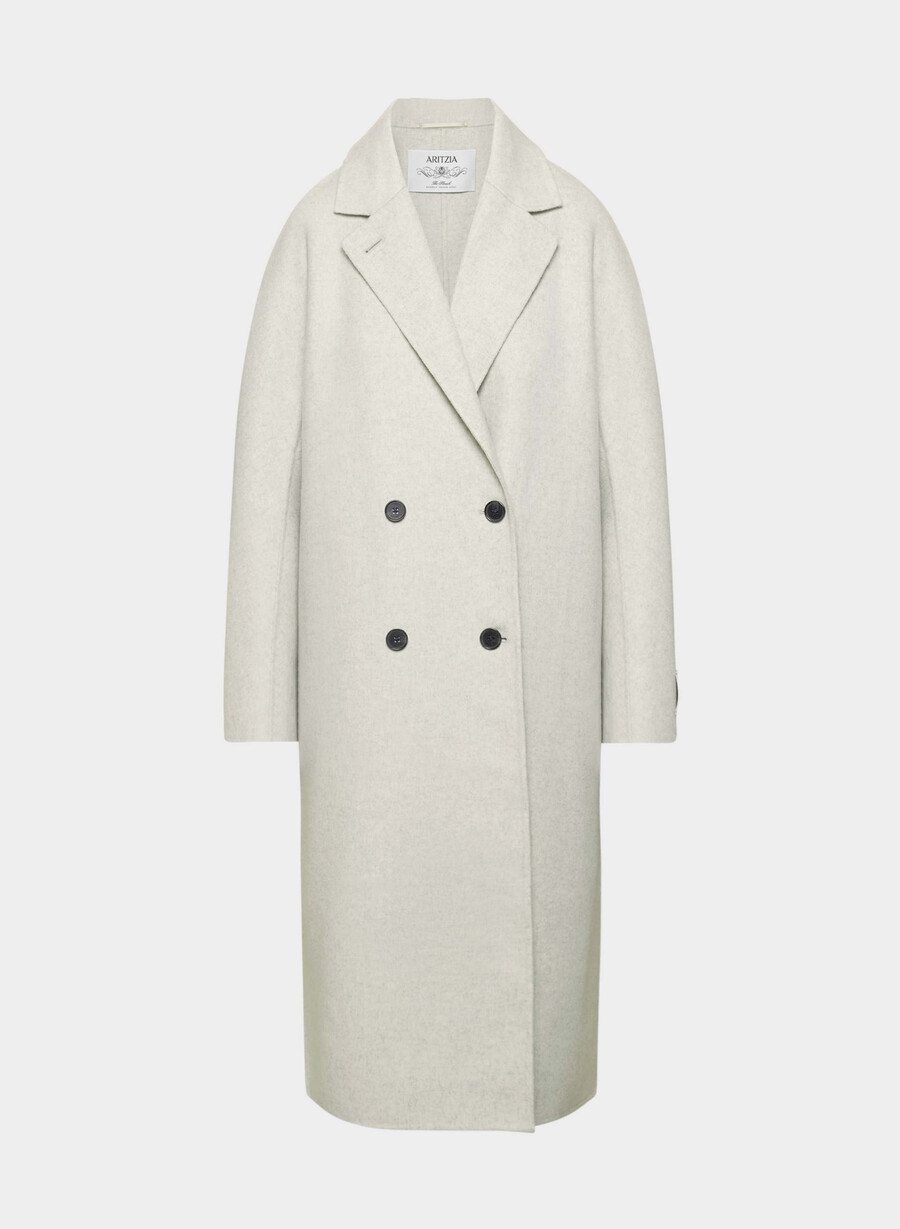 the slouch dobbeltsidig kåpe - luksuriøs rewool heather carrara grey