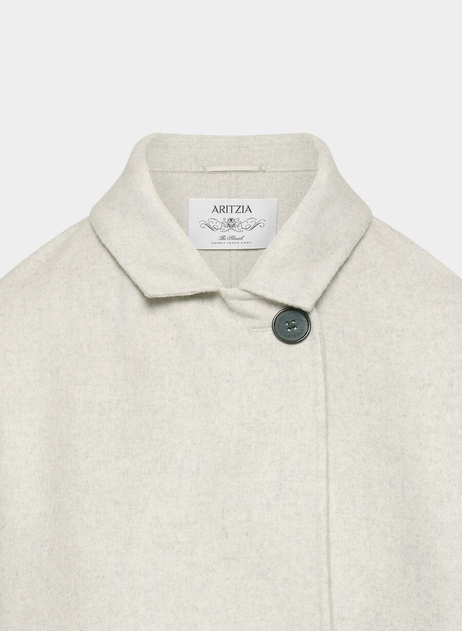 the slouch dobbeltsidig kåpe - luksuriøs rewool heather carrara grey