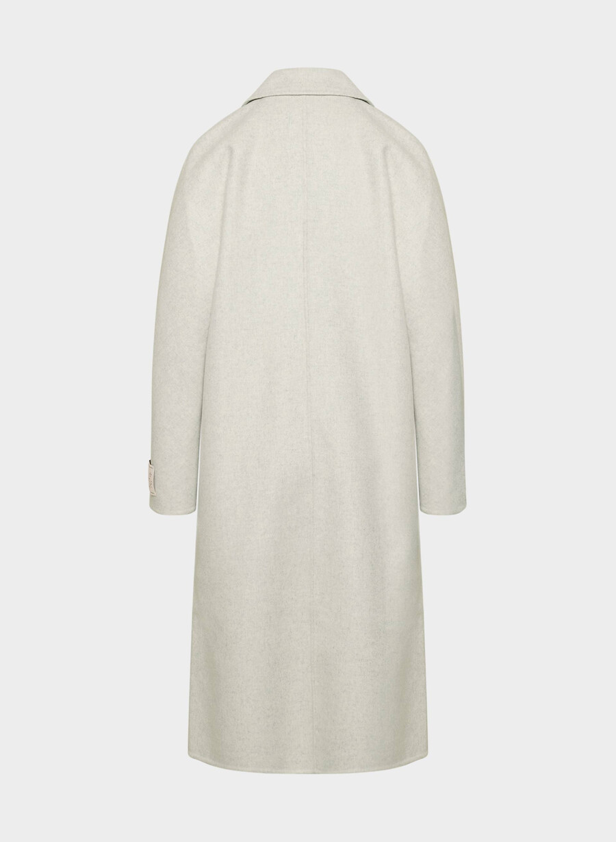 the slouch dobbeltsidig kåpe - luksuriøs rewool heather carrara grey
