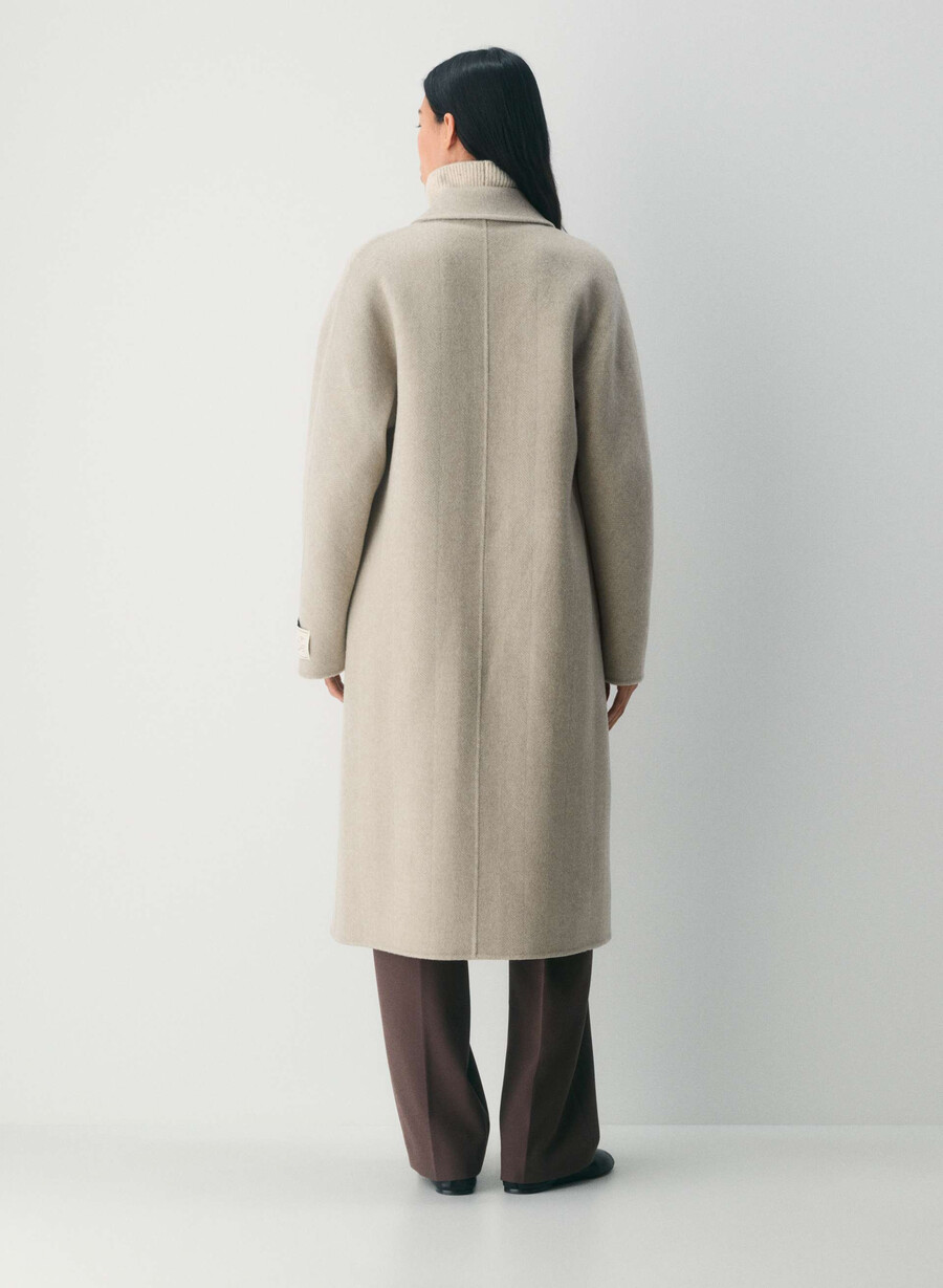 the slouch dobbeltsidig kåpe - luksuriøs rewool kent hrgbn tan kmp
