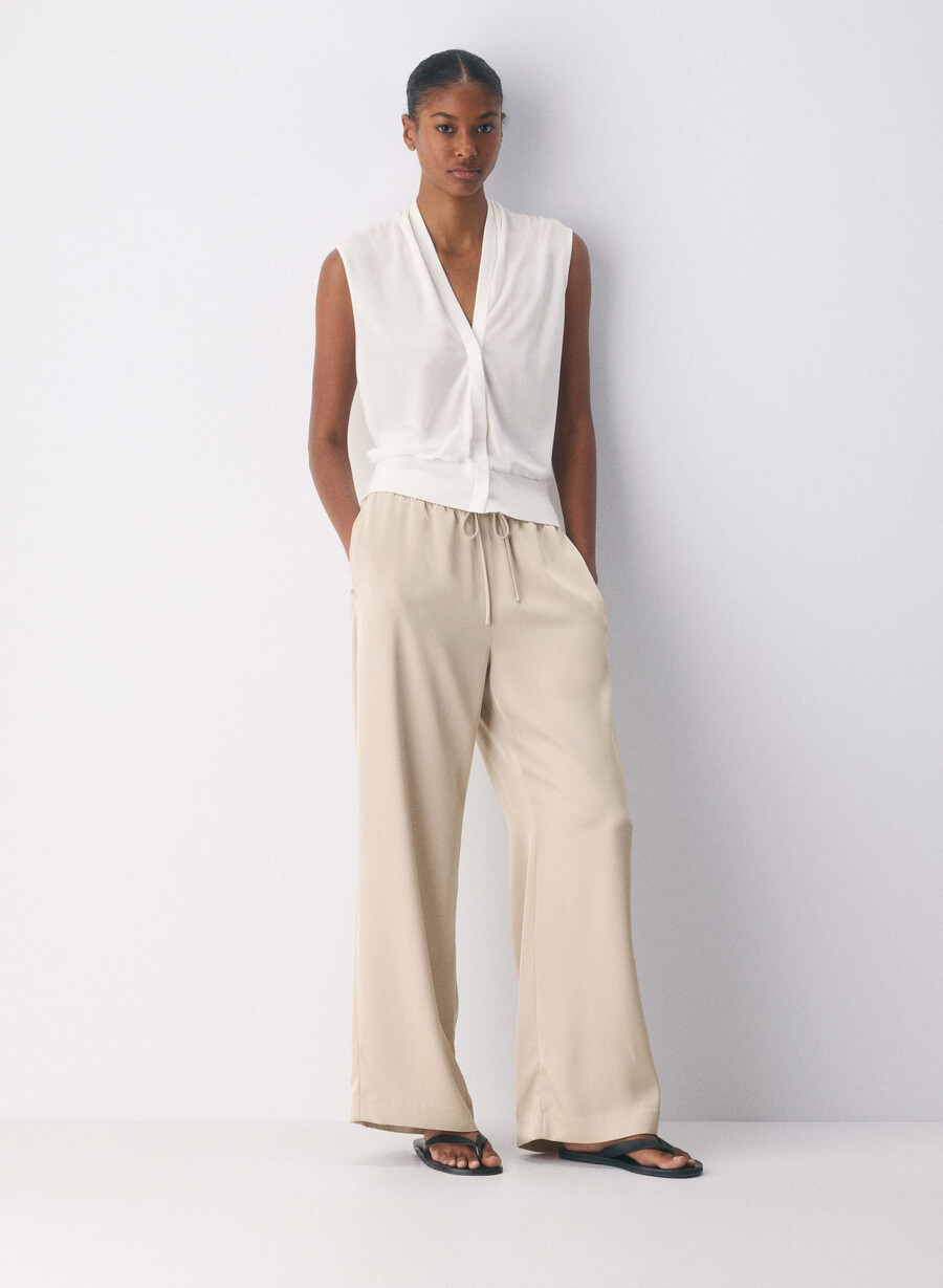 the lodge pant - sateng marcona beige