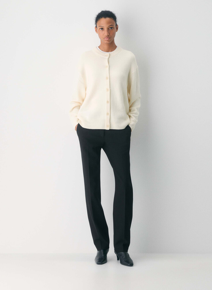 essential merinoull cardigan i blinkende rød