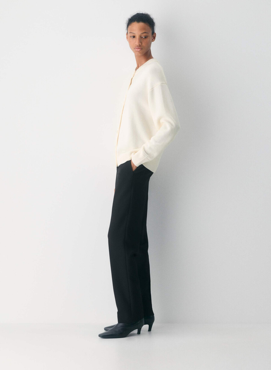 essential merinoull cardigan i blinkende rød