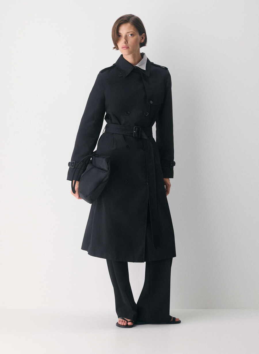 finch-trenchkåpen - city twill svart